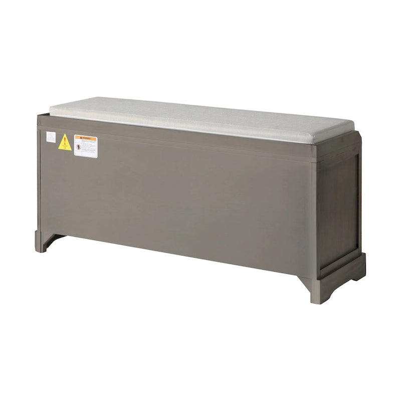 Cushioned Wood Storage Bench with Drawers and Baskets, Multi-Color