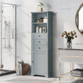 Modern White Storage Cabinet with 3 Drawers and Adjustable Shelves for Bathroom, Kitchen and Living Room