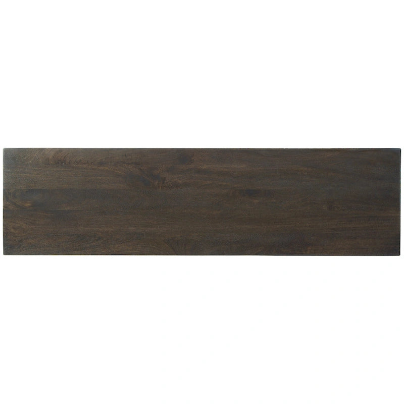 Dark Brown Gold Geometric Three-Door Accent Cabinet Console Buffet
