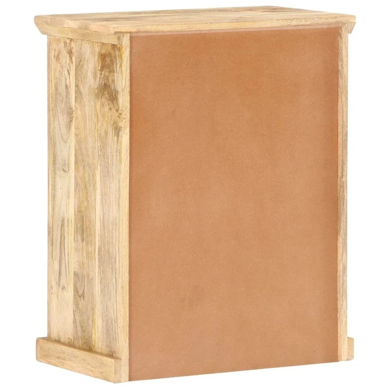 Solid Mango Wood Sideboard with Decorative Steel Doors Natural Finish