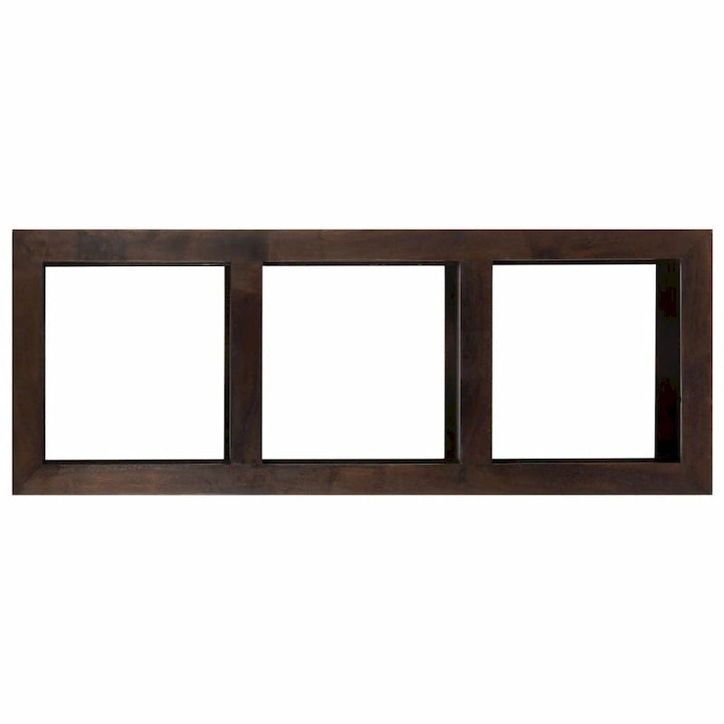 Solid Acacia Wood Console Cabinet with Open Shelves Brown Vintage Storage Display