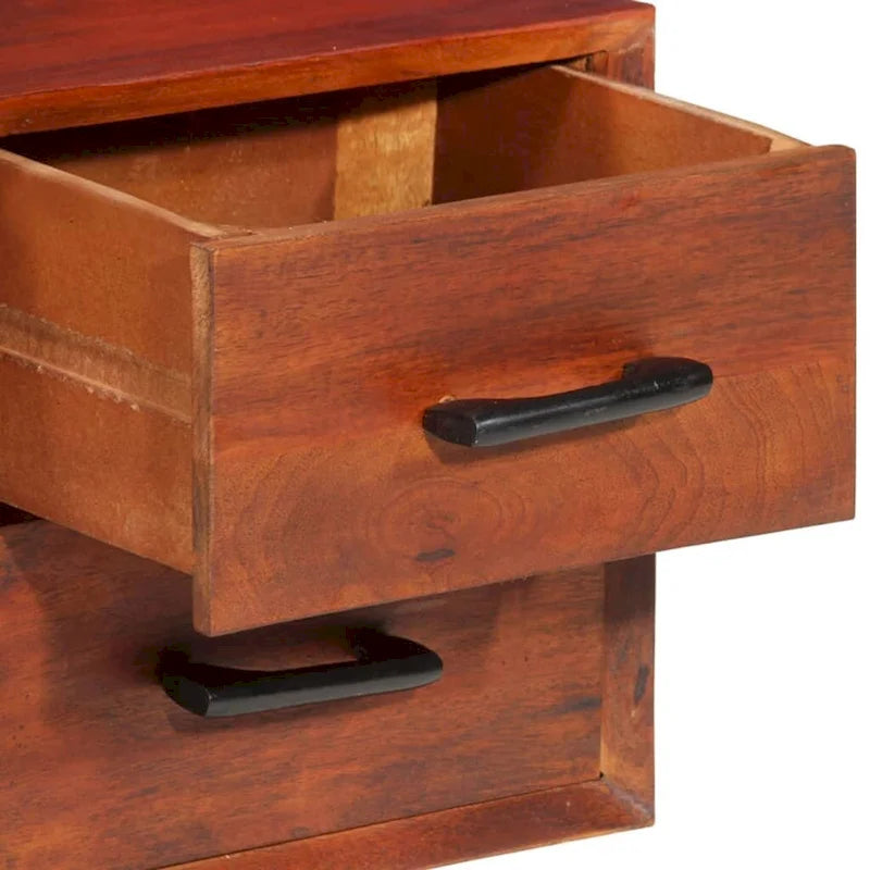 Solid Mango Wood Sideboard with 8 Drawers Brown Mid-Century Style
