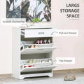 Modern 3-Drawer Shoe Cabinet with Adjustable Shelf and 2 Flip Doors