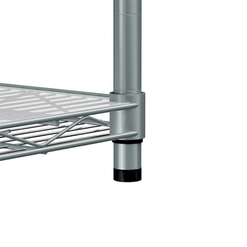 5 Tier Steel Heavy Duty Adjustable Shelves with Wheels and Feet
