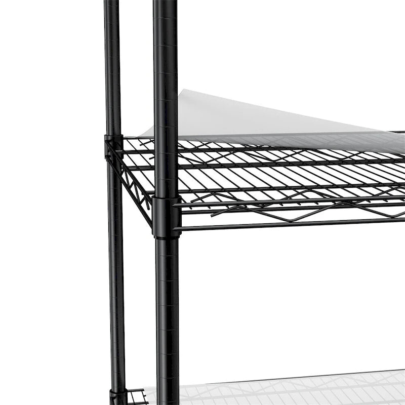 5 Tier Steel Heavy Duty Adjustable Shelves with Wheels and Feet