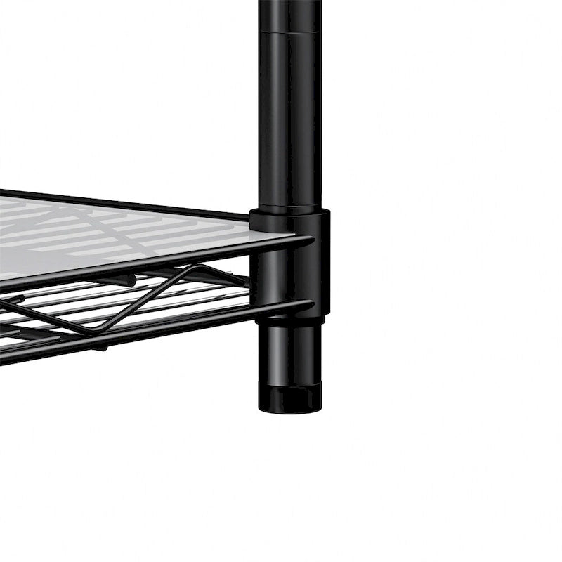 5 Tier Steel Heavy Duty Adjustable Shelves with Wheels and Feet