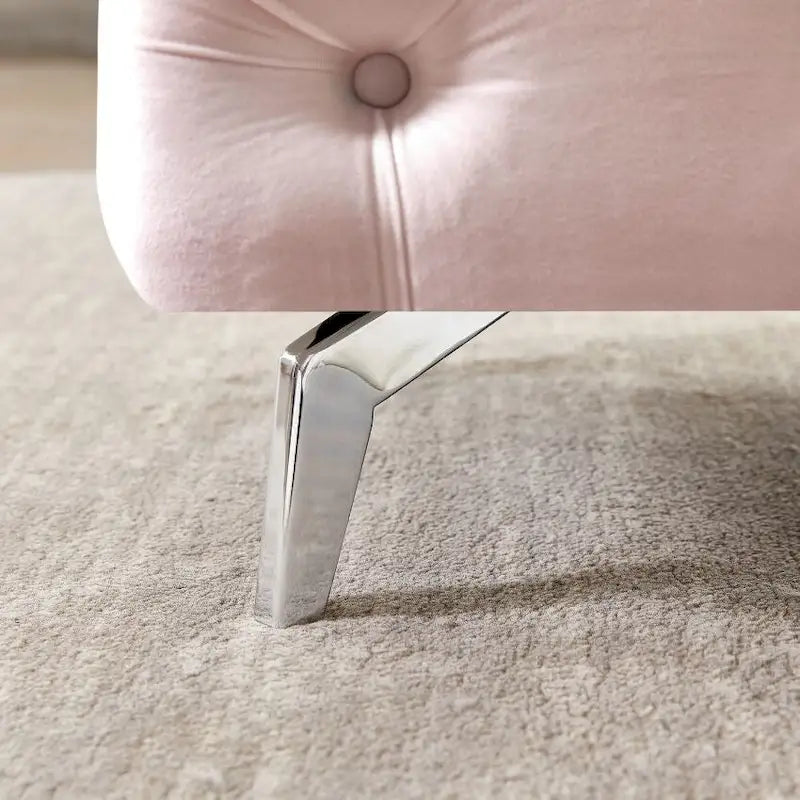 Button-Tufted Ottoman Bench, Upholstered Velvet Footrest Stool Accent Bench for Living Room.