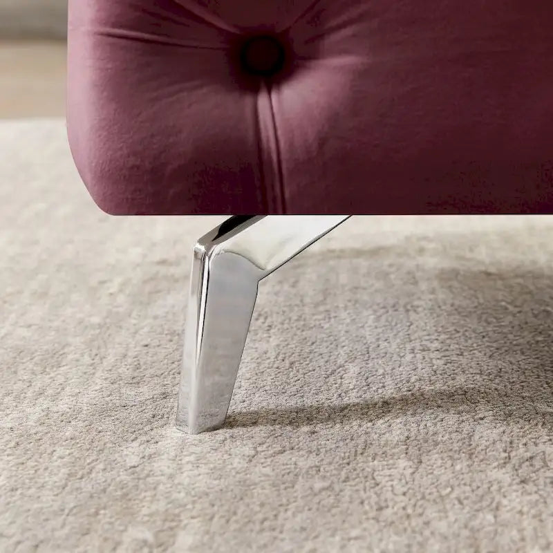 Button-Tufted Ottoman Bench, Upholstered Velvet Footrest Stool Accent Bench for Living Room.