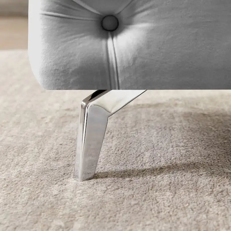 Button-Tufted Ottoman Bench, Upholstered Velvet Footrest Stool Accent Bench for Living Room.