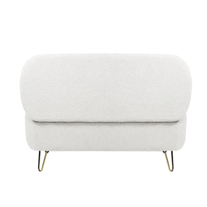 Upholster Storage Ottoman Bench with Faux Fur - 39.37L x 15.75W x 15.5H