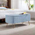 Upholster Storage Ottoman Bench with Faux Fur - 39.37L x 15.75W x 15.5H