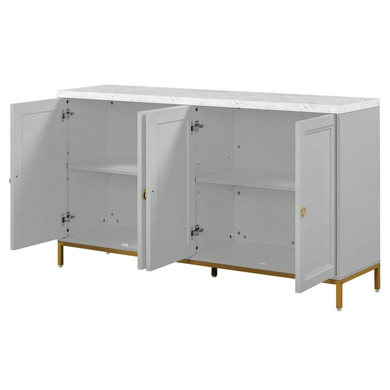 Sideboard with Extra Large Storage Space with Metal Handles and Support Legs for Living Room and Dining Room