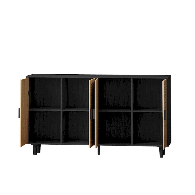 62.20 Elegant and Functional 4-Door Rattan Decorative Storage Cabinet