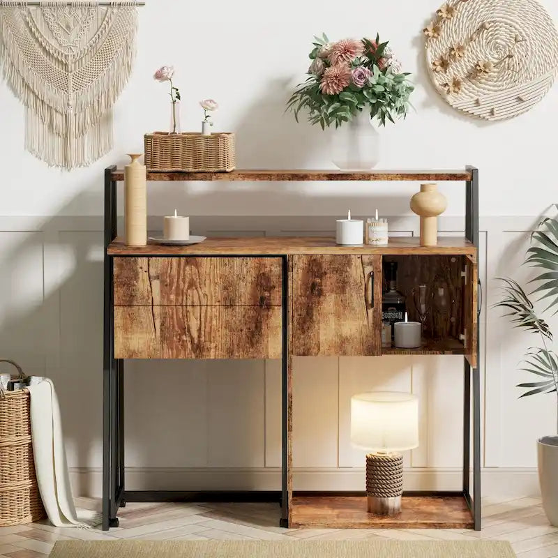Buffet & Bar Cabinet with Storage Coffee Bar Cabinet Sideboard Storage Cabinet for Dinning Room, Kitchen & Living Room
