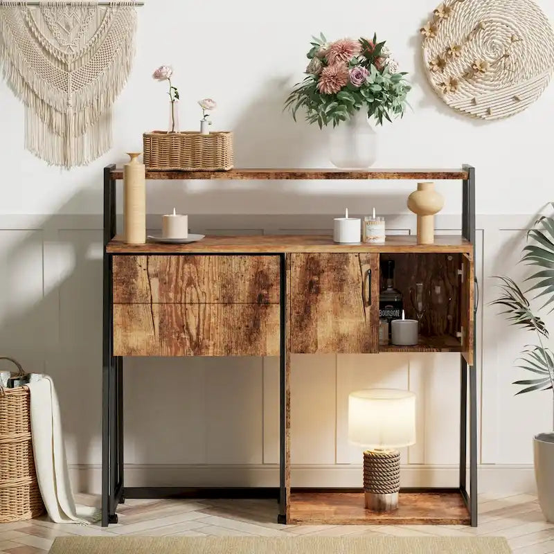 Buffet & Bar Cabinet with Storage Coffee Bar Cabinet Sideboard Storage Cabinet for Dinning Room, Kitchen & Living Room