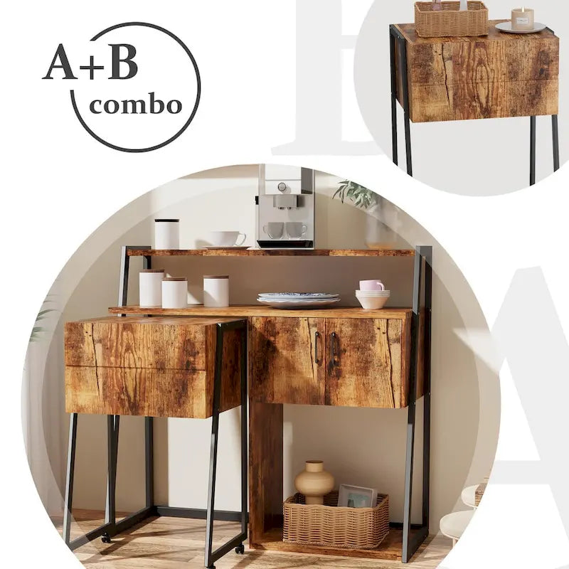 Buffet & Bar Cabinet with Storage Coffee Bar Cabinet Sideboard Storage Cabinet for Dinning Room, Kitchen & Living Room