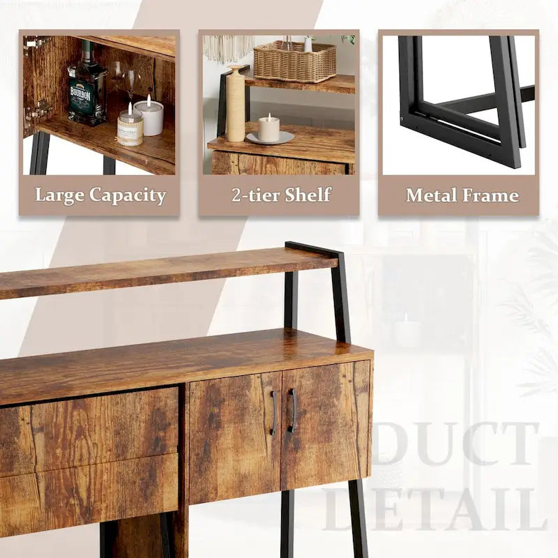 Buffet & Bar Cabinet with Storage Coffee Bar Cabinet Sideboard Storage Cabinet for Dinning Room, Kitchen & Living Room