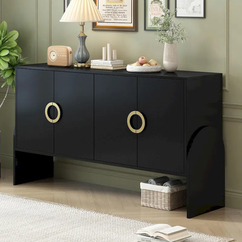 Four-Door Metal Handle Storage Cabinet