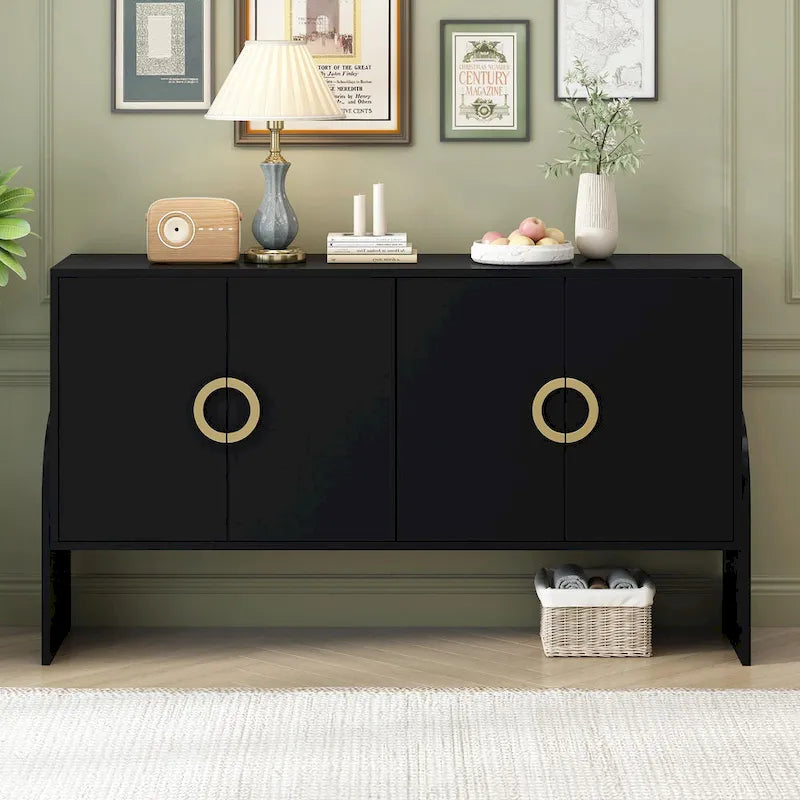 Four-Door Metal Handle Storage Cabinet