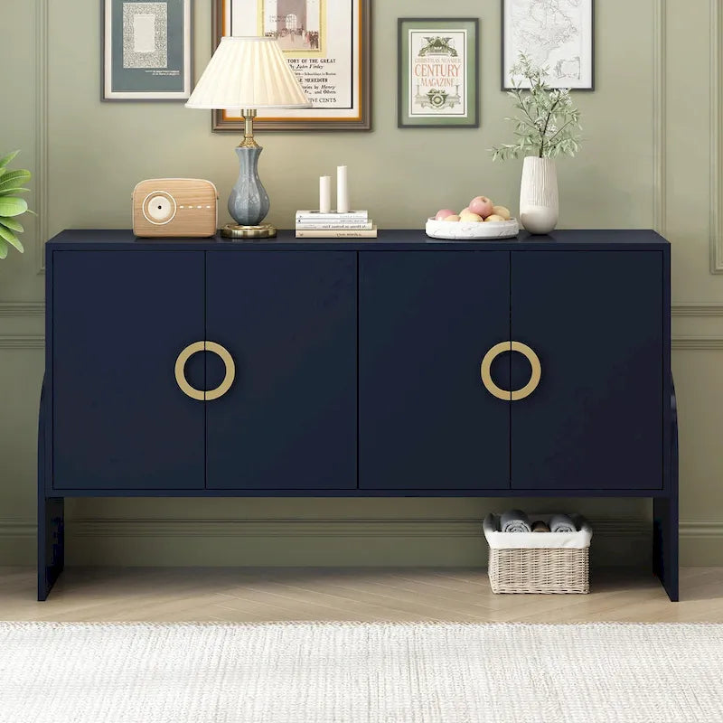 Four-Door Metal Handle Storage Cabinet