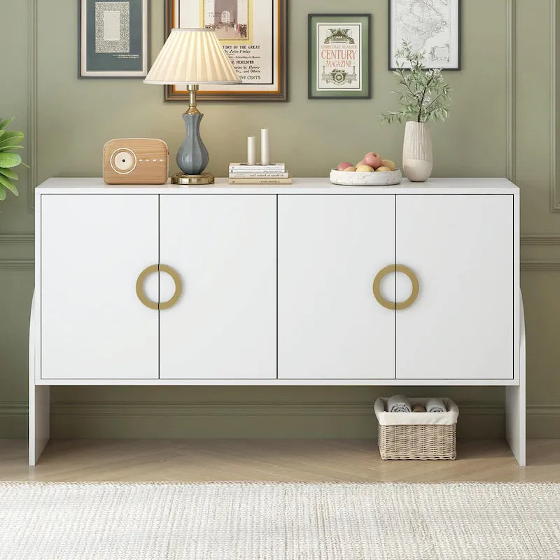 Four-Door Metal Handle Storage Cabinet
