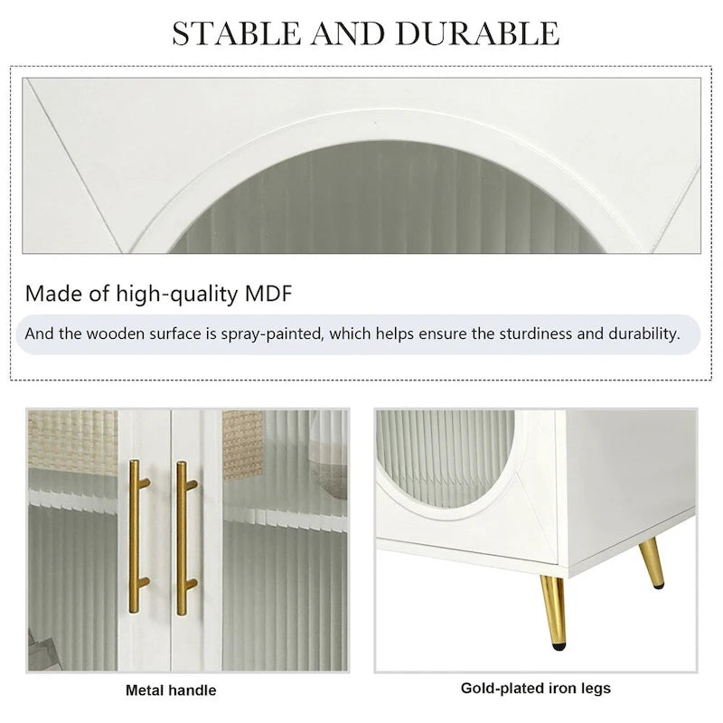 Sideboard Storage Cabinet & Adjustable Shelves for Living Room Bedroom