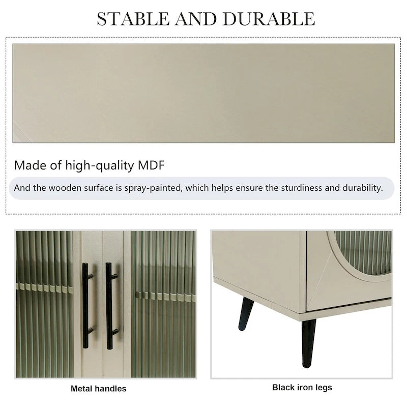 Sideboard Storage Cabinet & Adjustable Shelves for Living Room Bedroom