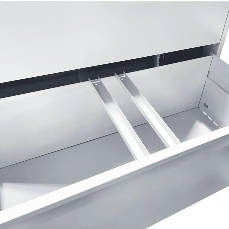 4-Drawer Steel Lateral File Cabinet with Lock, White & Black