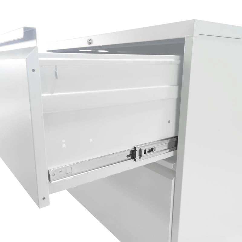 4-Drawer Steel Lateral File Cabinet with Lock, White & Black