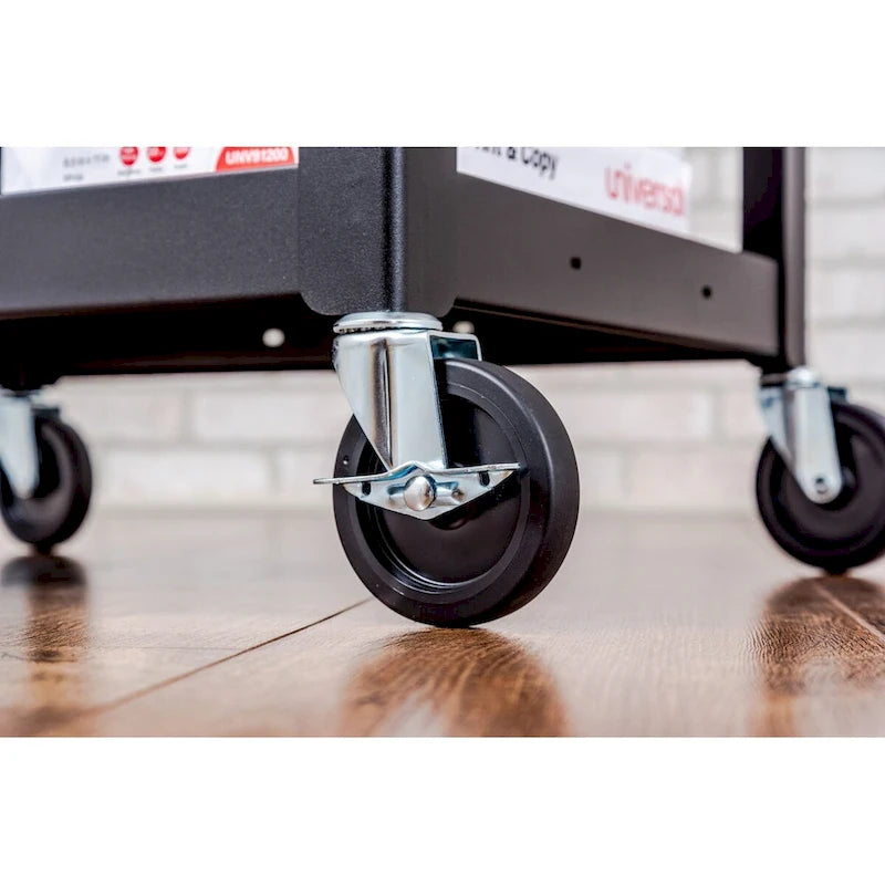 Black Heavy-Duty 3-Shelf Plastic Rolling Utility Storage Cart with Locking Casters