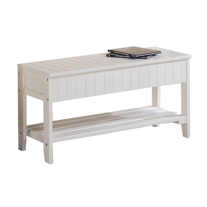 Solid Wood Shoe Rack Ottoman Storage Bench
