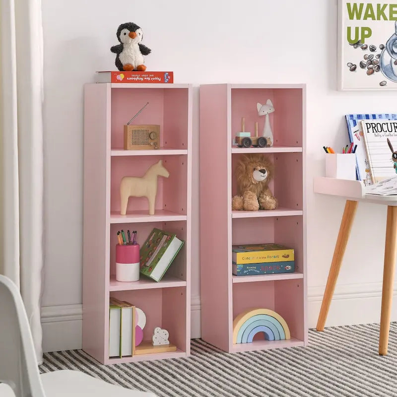 8-Tier Media Tower Rack, Slim Storage Cabinet with Adjustable Shelves