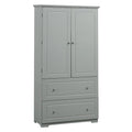 Wide Bathroom Storage Cabinet Freestanding Storage Cabinet with Two Drawers and Adjustable Shelf MDF Board with Painted Finish