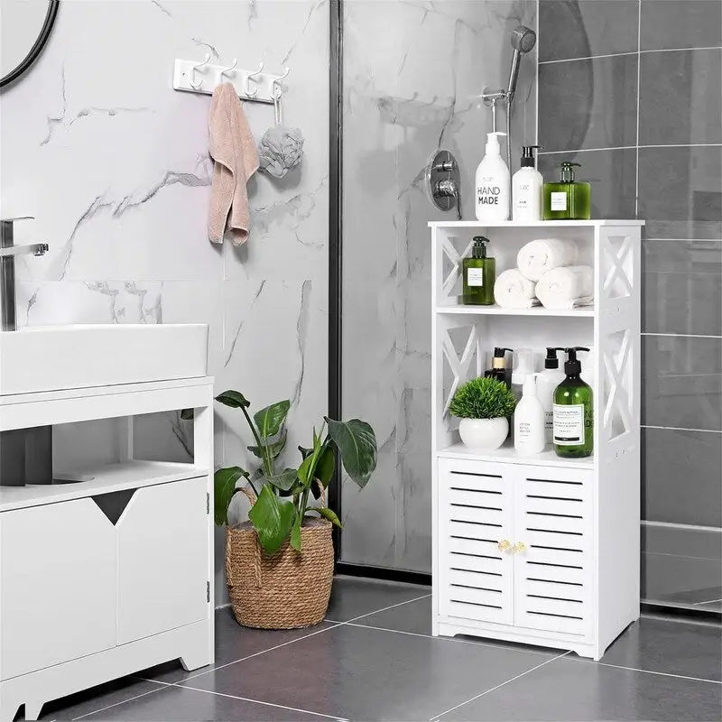 Bathroom Floor Storage Cabinet - 8.6D x 11.8W x 29.5H