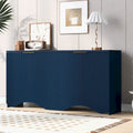 Vertical Stripes and Wavy Design of a Four-Door Cabinet