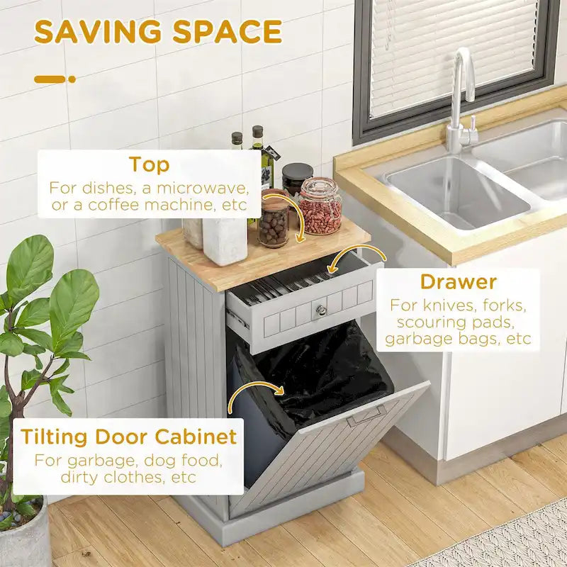 Kitchen Tilt Out Trash Bin Cabinet